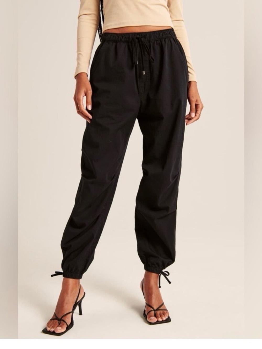 Abercrombie & Fitch Black Parachute Pants